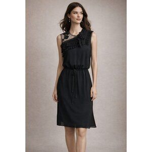 BCBG Max Azria Black Chiffon Dress | Size Small